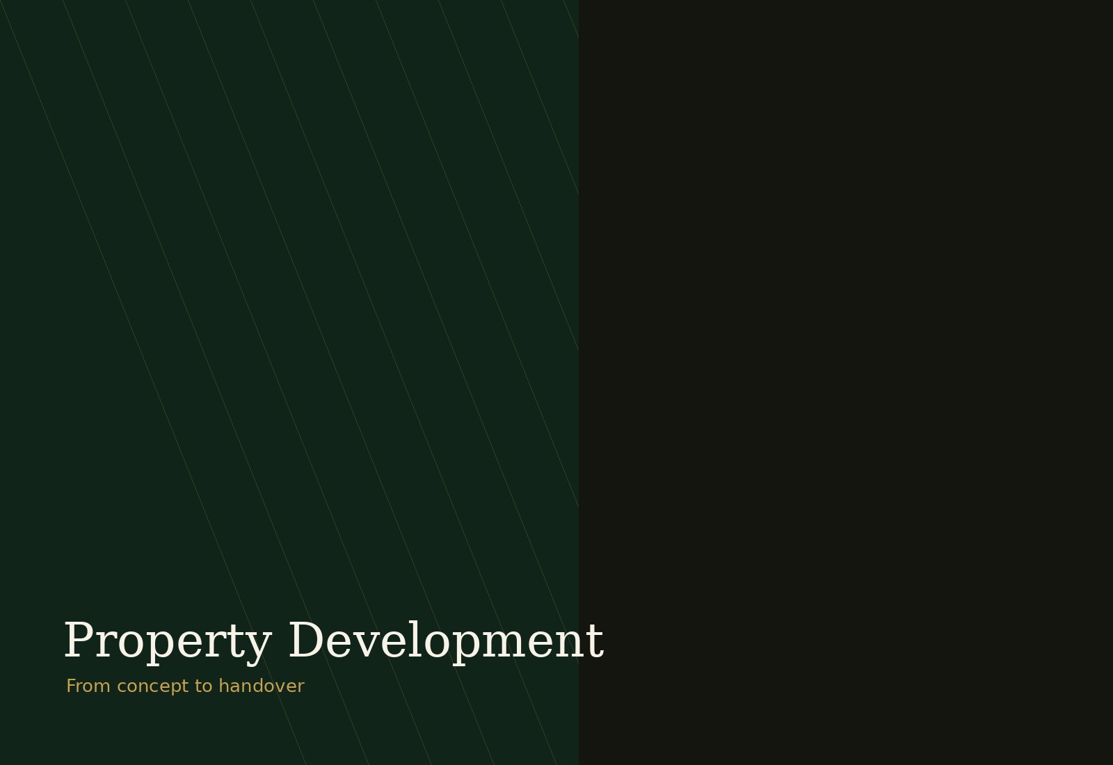 From concept to completion, we coordinate the development process for private residential and investment-led property.