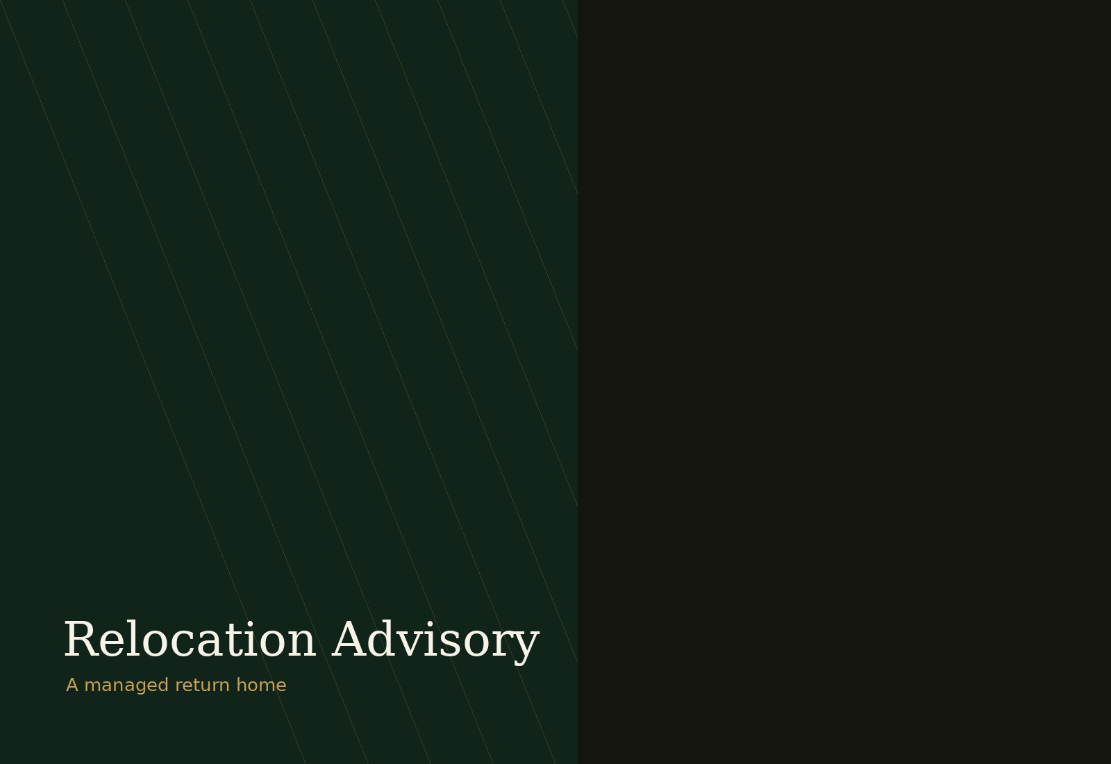 Property-led relocation advisory for individuals and families planning a considered return or move to Ghana.